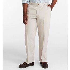 L.L. Bean Men's Wrinkle-Free Chinos, Natural Fit, Plain Front EUC 40/29 Khaki
